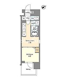 荒川区町屋1丁目マンション 1DKの間取図画像