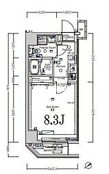ジーベック東日暮里2 1Kの間取図画像
