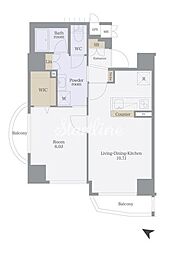 フィオリーシェ東浅草 1LDKの間取図画像