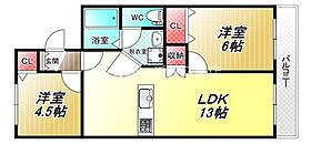 サンハイツ高美  ｜ 大阪府八尾市高美町3丁目（賃貸アパート2LDK・2階・48.00㎡） その2