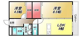 カーサフィオーレ壱番館  ｜ 大阪府八尾市福万寺町南4丁目4-24（賃貸マンション2LDK・4階・57.20㎡） その2