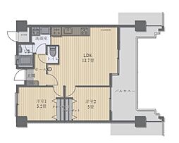 ロワールマンション西公園ビュー 2LDKの間取図画像