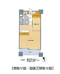 アクロス天神センタープラザ 1LDKの間取図画像