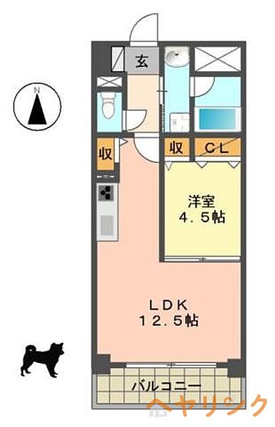 ヒヨシマンション ｜愛知県名古屋市名東区社が丘1丁目(賃貸マンション1LDK・3階・40.32㎡)の写真 その2