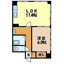 BコーポII 501 ｜ 長崎県長崎市坂本１丁目1-15（賃貸マンション1LDK・5階・33.00㎡） その2