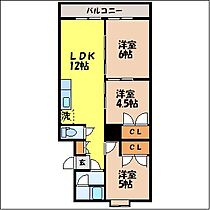 堀川アパート大園B棟 505 ｜ 長崎県長崎市大園町6-6（賃貸マンション3LDK・5階・54.42㎡） その2