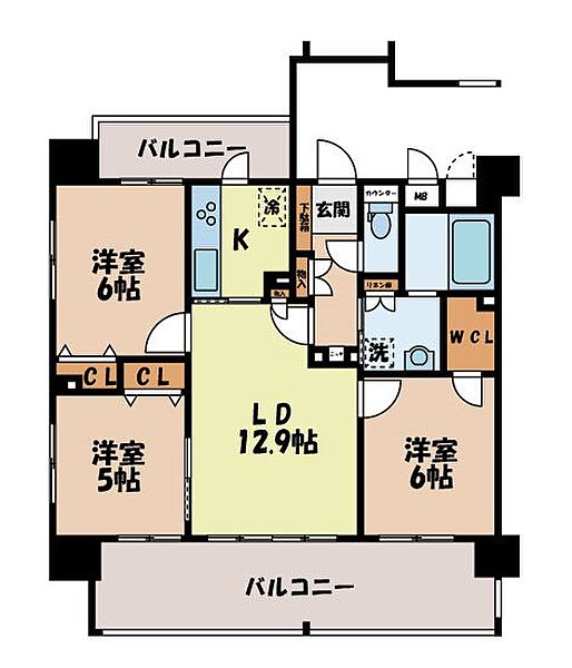 フロンティアききつII（多良見町化屋） 1001｜長崎県諫早市多良見町化屋(賃貸マンション3LDK・10階・65.84㎡)の写真 その2