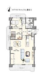 ホワイトキャッスル豊田1 2LDKの間取図画像