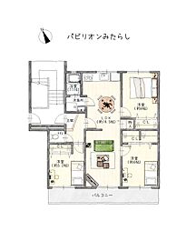 パビリオンみたらし 3LDKの間取図画像