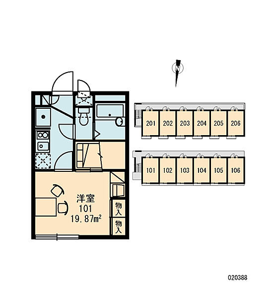 レオパレスシンフォニー ｜大阪府大阪市生野区小路3丁目(賃貸アパート1K・1階・19.87㎡)の写真 その3