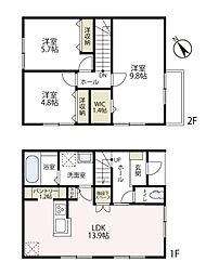 ベルハイツ C棟 3LDKの間取図画像