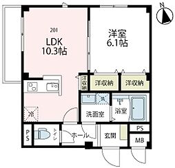 メゾンブランシュオダワラ 2階/201号室