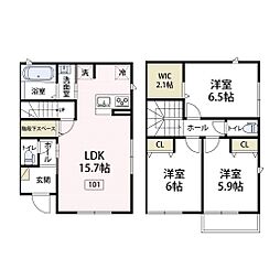 レスペデーザ茅ヶ崎 3LDKの間取図画像