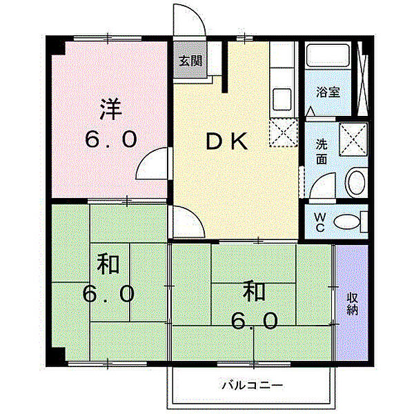 ニューシティＫ＆Ｍ 205｜兵庫県姫路市広畑区才(賃貸アパート3DK・2階・52.99㎡)の写真 その2