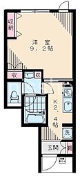 8083-家政ハイツ八番館 1Kの間取図画像