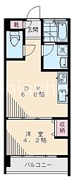 ヴィラ丸山 1DKの間取図画像