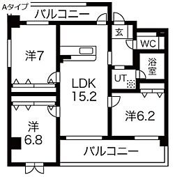 ハッピーコート飾磨 3LDKの間取図画像