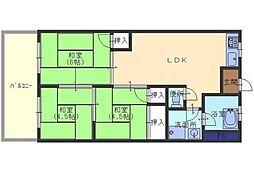 サンハイツ 3LDKの間取図画像