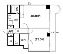 カルム白鷺 1LDKの間取図画像