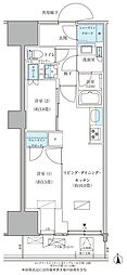 パークアクシス品川天王洲アイル 8階2LDKの間取り