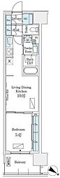 ロイヤルパークス有明 1LDKの間取図画像