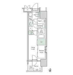 ブルックサイドレジデンス木場 2Kの間取図画像