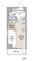 グランカーサ住吉II 1DKの間取図画像