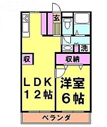 レジデンス草加 1LDKの間取図画像