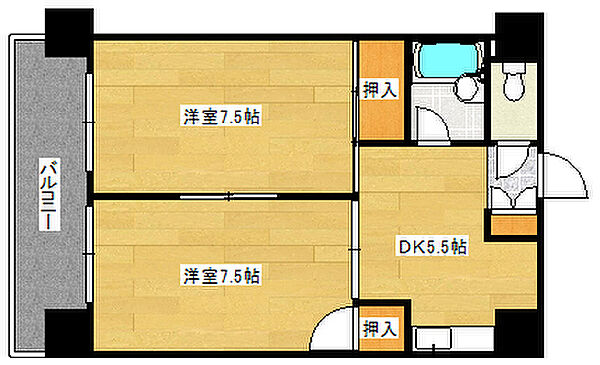 広島県広島市西区庚午北２丁目(賃貸マンション2DK・1階・43.74㎡)の写真 その2