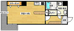 広島電鉄9系統 女学院前駅 徒歩3分の賃貸マンション 10階1DKの間取り