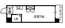 JR芸備線 矢賀駅 徒歩17分の賃貸マンション 3階ワンルームの間取り