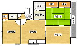 広島高速交通アストラムライン 上安駅 徒歩4分の賃貸アパート 2階3DKの間取り