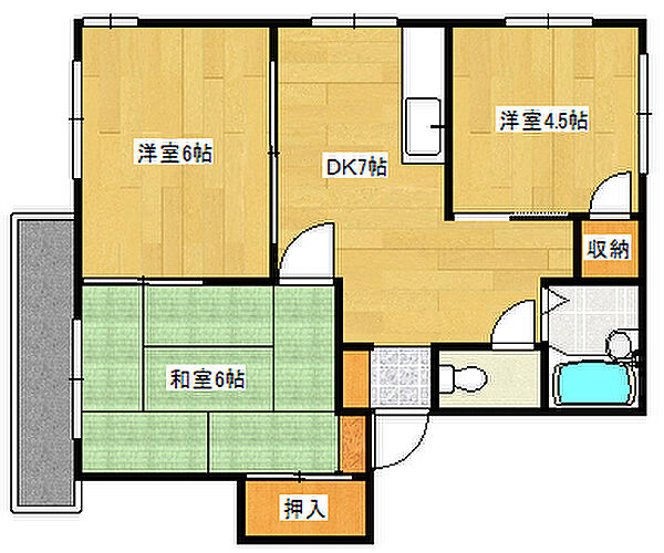 広島県広島市西区己斐本町３丁目(賃貸アパート3DK・2階・52.60㎡)の写真 その2