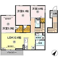 広島県広島市安佐南区大塚西１丁目（賃貸アパート3LDK・2階・67.95㎡） その2