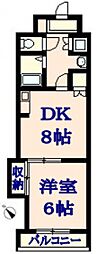 広島電鉄2系統 小網町駅 徒歩4分の賃貸マンション 3階1DKの間取り