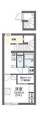 広島高速交通アストラムライン 上安駅 徒歩20分の賃貸アパート 2階1Kの間取り
