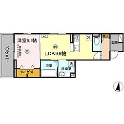 広島電鉄宮島線 高須駅 徒歩6分の賃貸アパート 2階1LDKの間取り