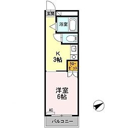 広島電鉄宮島線 草津南駅 徒歩8分の賃貸マンション 5階1Kの間取り