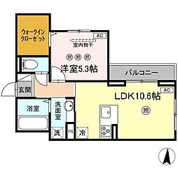 JR山陽本線 新井口駅 徒歩8分の賃貸アパート 3階1LDKの間取り