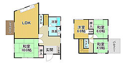 JR芸備線 戸坂駅 徒歩11分の賃貸一戸建て 1階4LDKの間取り