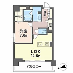シャーメゾンステージ中央通り 1LDKの間取図画像