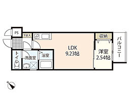 広島電鉄宮島線 高須駅 徒歩3分の賃貸アパート 3階1LDKの間取り