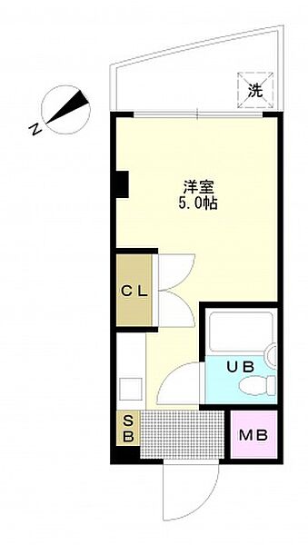 広島県安芸郡府中町青崎東(賃貸マンション1R・2階・16.64㎡)の写真 その2