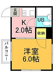 広島電鉄1系統 日赤病院前駅 徒歩8分の賃貸マンション 4階1Kの間取り