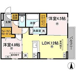 campanella山本 2LDKの間取図画像