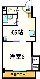 広島電鉄2系統 広島駅駅 徒歩11分の賃貸マンション 4階1DKの間取り