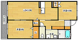 広島高速交通アストラムライン 不動院前駅 徒歩2分の賃貸マンション 1階2LDKの間取り