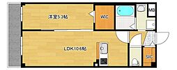 JR可部線 七軒茶屋駅 徒歩12分の賃貸アパート 3階1LDKの間取り