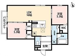 広島高速交通アストラムライン 中筋駅 徒歩7分の賃貸アパート 2階2LDKの間取り