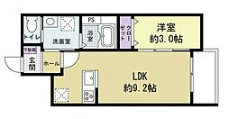 広島高速交通アストラムライン 安東駅 徒歩8分の賃貸アパート 3階1LDKの間取り